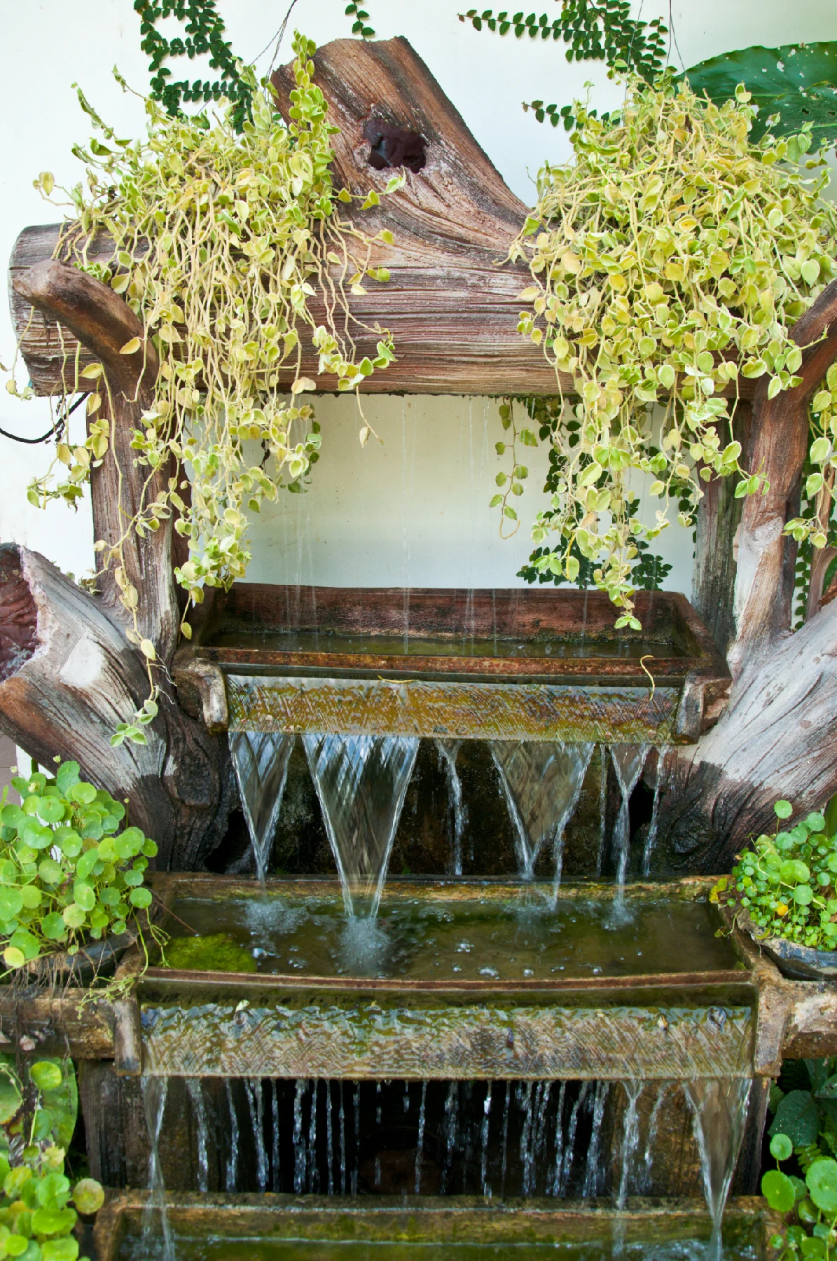 inside waterfall fountain